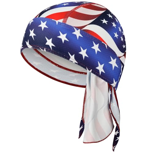 Image of YANIKY Bandanas Skull Caps for Men, Women Skull Cap Helmet Liner Cycling Hat Durags Motorcycle Bandana Sweat Wicking Do Rag