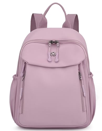 Image of Pealwel Mini Nylon Women Backpacks,Small Ladies backpacks Lightweight Shoulder Satchel Bag Tote Handbag Casual Travel Daypack (Light Pink(A))