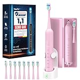 Elektrische Schallzahnbürste für Erwachsene & Kinder,5 Putzmodi mit 3 Intensitätsstufen,8 Ersatzbürstenköpfe & Reiseetui,Wiederaufladbare Sonic Toothbrush