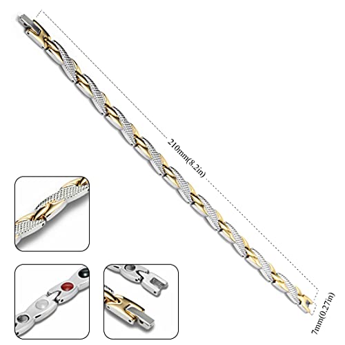 MenYiYDS Bracciale magnetico in acciaio al titanio...