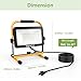 60W LED Work Light, 6000lm, 450W Equivalent,IP65 Waterproof Portable Work Lights with Stand,Outdoor Job Site Lights for Workshop with Plug,16ft/5m Cord, Construction Site,Garage, 6000K Daylight White