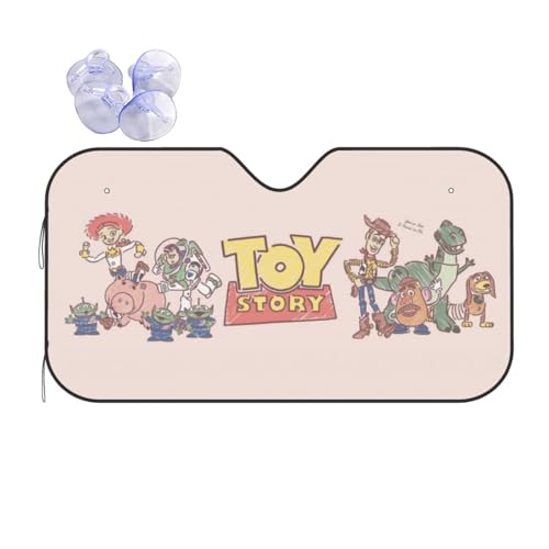 車用サンシェード トイストーリー フロントサンシェード 日除け 軽自動車 吸盤 UVカット 車窓日よけ 紫外線カット 日焼け防止 簡単取り付け 車用品 130x70cm