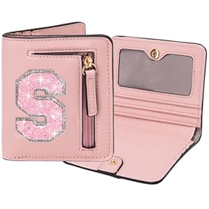 Birthday Gifts for Teen Girl Kids Wallet Girl Wallets Small Initial Rfid Wallet Teen Girls Gift Preppy Stuff for Girls Pink S