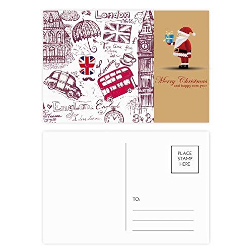 Cartes postales drapeau Angleterre et monument Big Ben lot de 20 souvenirs britanniques