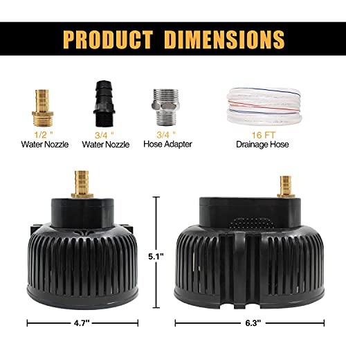 image for EDOU DIRECT Submersible Pool Cover Pump *BLACK EDITION* | HEAVY DUTY |