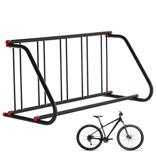 5 Holders Floor Bike Rack,Large Outdoor Bike Rack Commercial,Metal Bicycle Parking Rack Stand Outdoor,Steel Grid Bike Rack Heavy Duty for Garages, Stores, Schools