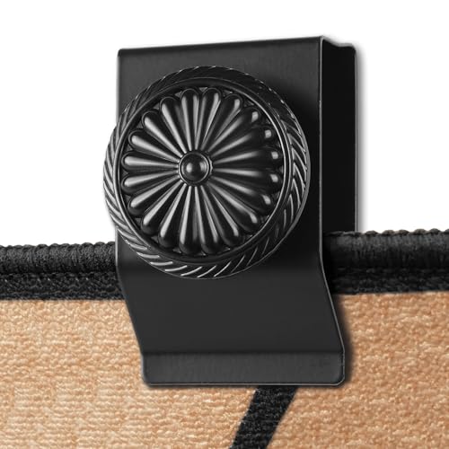 Tapestry Hangers Clamps, 4 Large Quilt Hangers for Wall Hangings, Metal Wall Clips for Hanging, Rug and Carpet Display (Black)