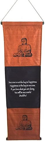 OMA Inspirational Quotes Wall Hanging Motivational Success Decor Art Affirmation Motivational Banner Inspiring Uplifting Message Home Office Buddha Tapestry Decor (Buddha Brown)