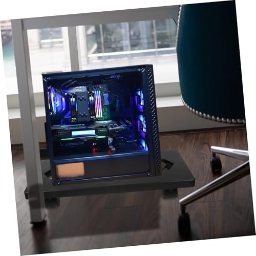 Soporte móvil para torre de computadora STOBOK con ruedas bloqueables, para colocar debajo del escritorio o en el suelo, mejora la ventilación y refrigeración, compatible con gabinetes PC hasta ancho máximo miniatura 5