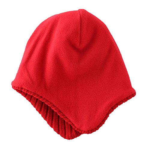 Home Prefer Boys Girls Winter Hats With Earflaps Beanie Hat Warm Knitted Kids Hat Red M #TOP2