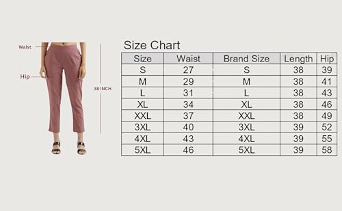 Image of D K W Women's Mid Rise Relaxed Fit Cotton Flex Trousers with Elastic Back & Drawstring - Ideal for Winter, Formal, Office & Casual Wear, Comfortable for Girls and Women
