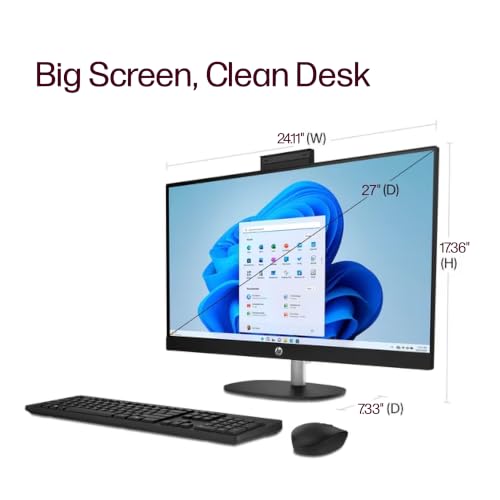 Image of Customizable HP 27 inch FHD Touchscreen All-in-One Business Desktop PC, AMD Ryzen 7 (Up to 4.5GHz), 16GB /32GB /64GB RAM, 512GB /1TB /2TB SSD, Wi-Fi 6, Webcam, USB-C, HDMI, Wireless KB&Mouse, Windows 11