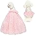 Dogs Wedding Dresses Flower Tutu Skirt with Detachable Train for Small Medium Dog Pet Outfit Formal Apparel Princess Clothes for Birthday Party Costume (Pink Set, XL)