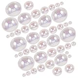 KALLORY 7-Compartment Plum-Shaped Container with Half Round Ab Nail Art Pearls, Small Pearl Charms for Manicure DIY Nail Decorations in Beauty Supplies