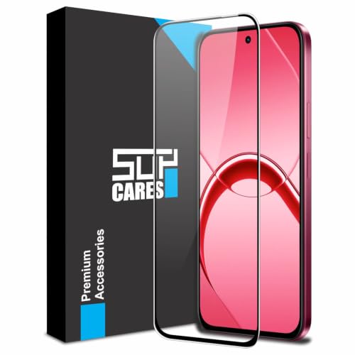 Image of SupCares Tempered Glass for Realme 16T and Realme P4R (6.81 Inch) With Installation Kit | 9H Edge to Edge Screen Protector | Black