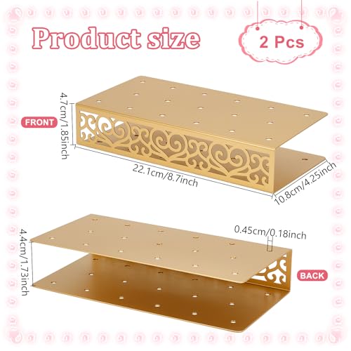 GLASSWINDS 2PC Cake Pop Holder 17 Holes Lollipop Holder Stand Gold Metal Cakepop Stand Display Cake Pop Stand for Dessert Table Weddings Birthday Halloween Candy Decorative by GLASSWINDS - Image 2