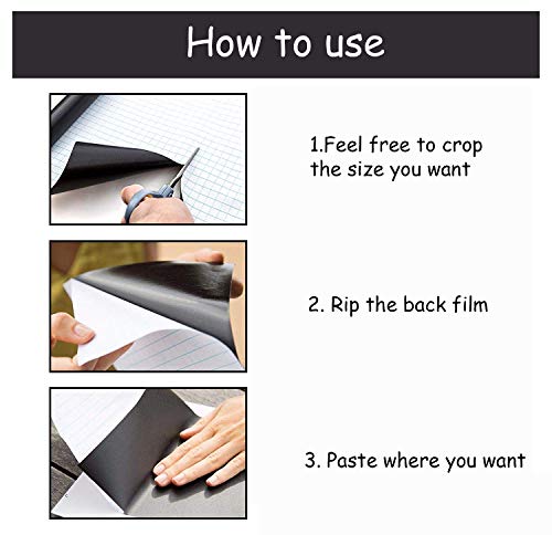 Sweehome White Board Paper - 17.3” X 78.7” (6.5 Feet) - Self-Adhesive Dry Erase Board Sheet Sticker Removable Wall Decals For Kids, Office, School & Home With 3Pcs Marker Pen #TOP3