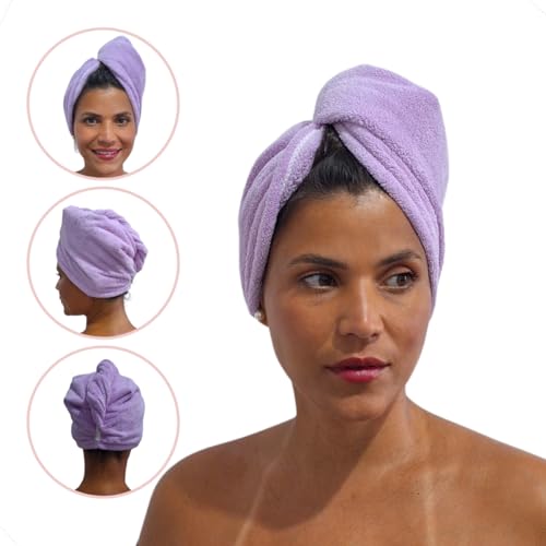 Kit 4 Toalha Touca Turbante Secar Cabelo Macia Microfibra
