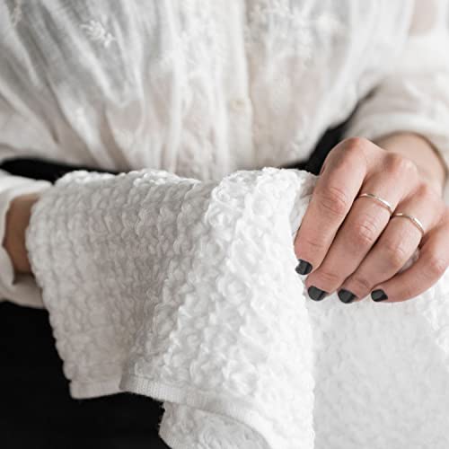 Onsen Hand Towel - Waffle Weave 100% Supima Cotton Towel - Lusciously Soft, Durable, Fast Absorbing Waffle Towel Bath Towel, White #TOP3