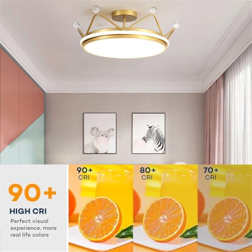 Plafonnier LED moderne chic doré 36W lustre dimmable de salon - 4