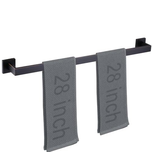LANC 28-Inch Towel Bar for Bathroom Wall Mounted, Oil Rubbed Bronze Towel Rack Square Towel Hanger SUS304 Stainless Steel Towel Rail Towel Rod Kitchen Lavatory Hand Towel Holder, A8804ORB-7P1