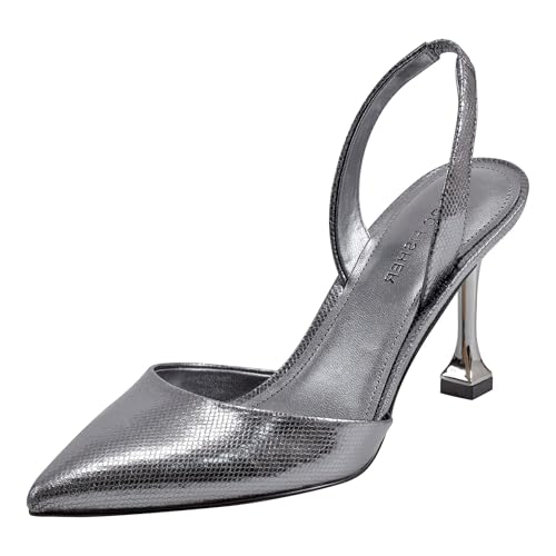 Marc Fisher Women's HADYA Pump, Pewter Snake 060, 8