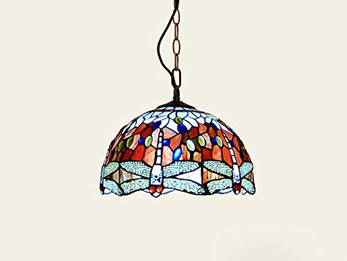 Lustre Tiffany 12 pouces en vitrail style européen pour éclairage décoratif de chambre et salon