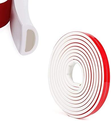 AMXIKIN High Flexibility Weatherproof White Weather Stripping Seal Strip for Doors/Windows/Ovens, Silicone Rubber Weather Stripping Door Seal, Length 19.6 Feet, 9mmx4mm-White