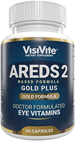 Doctor Formulated AREDS 2 Plus Eye Vitamins with Zeaxanthin Plus Lutein - Bilberry and Grape Seed Extract - Premium Eye Health Formula - 60 Eye Supplement Capsules of VisiVite Gold Plus
