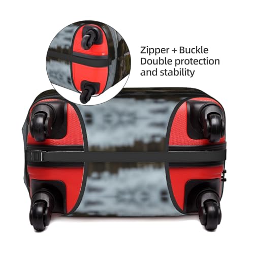 White Bear Brown Bear Print Travel Luggage Cover Suitcase Protector With Concealed Zipper Washable Elastic Cloth4