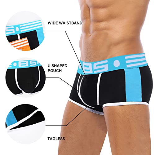 Hoofesan Mens Trunk Underwear Low Rise Boxer Briefs For Men Comfort Moisture-Wicking Pouch Underwear 3 Pack (As1, Alpha, M, Regular, Regular, 3 Pcs) #TOP2