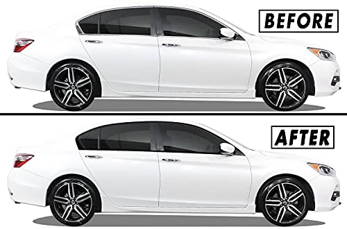 Image of SlickMod Chrome Delete Blackout Vinyl Overlay for 2013-2017 Honda Accord Sedan Window Trim (Satin Black)