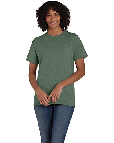 Hanes Short Sleeve 50/50 T-Shirt, Heather Green, XL