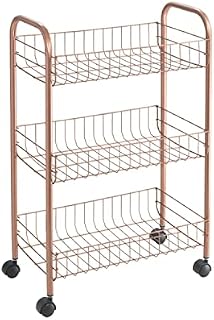 Metaltex Lugano 3-Tier Rolling Cart, Copper, Steel, 41 x 23 x 63cm