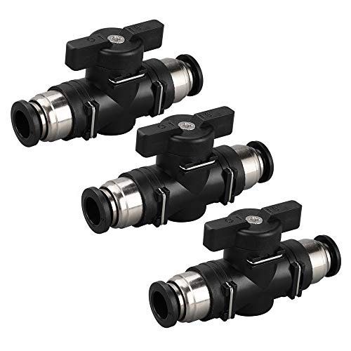 Pemedor BUC 4 mm, 6 mm, 8 mm, 10 mm, 12 mm, neum�tico de empuje en la junta r�pida de la v�lvula de mano para interruptor de giro, limitador de corriente manual de bola (paquete de 3) (BUC 8 mm)