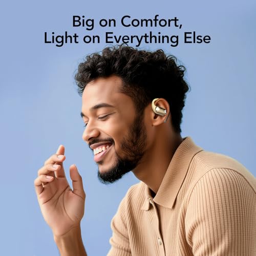 Image of MFish Open-Ear Headphones for Running & Commuting, Wireless Bluetooth Over-Ear Earbuds, IP55 Sweatproof, 35H Playtime with Case, 9.4g Lightweight Adjustable Earhooks, Clear Calls, Yellow