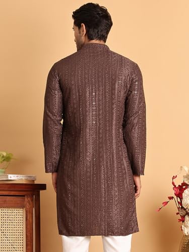 Image of Jompers Embroidered Straight Kurtas for Men