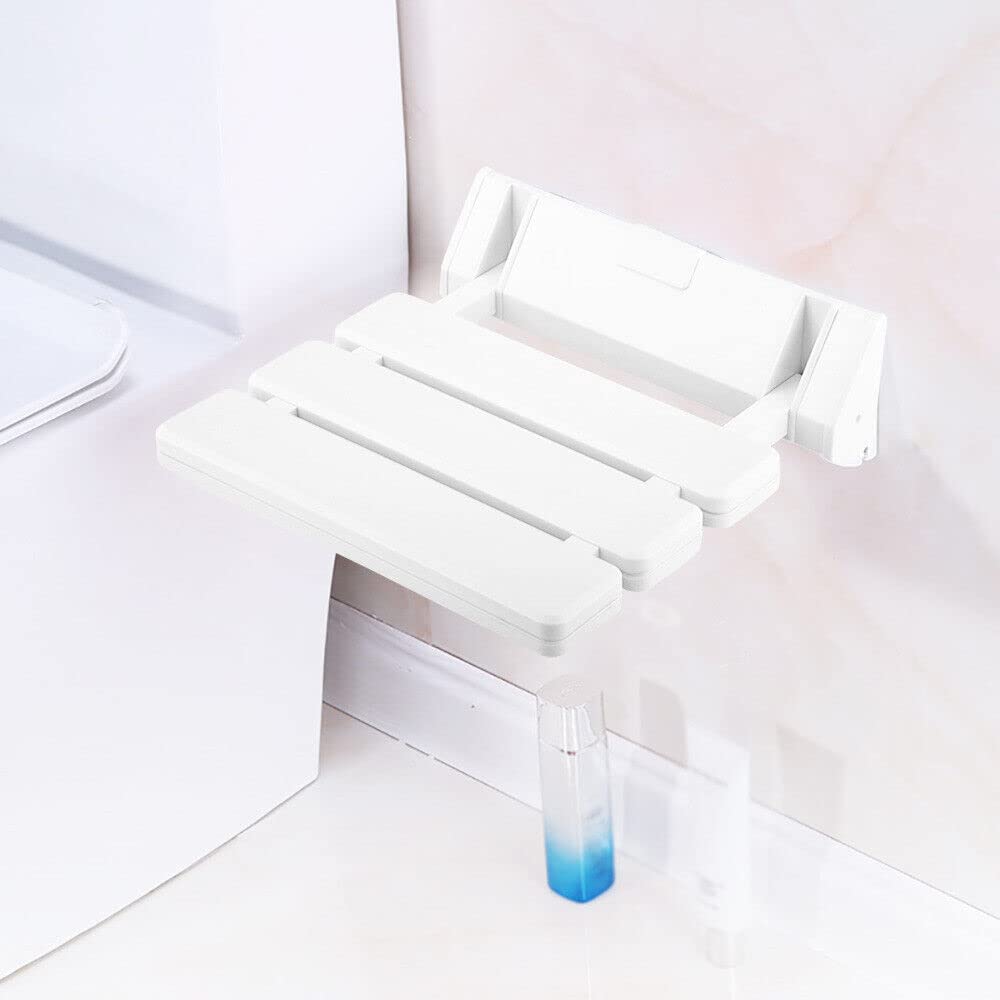 Sedia da doccia, pieghevole, a parete, pieghevole, per doccia, impermeabile, per docce, bagno, fino a 130 kg, colore: bianco