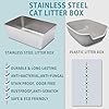 EGMEHOAD Stainless Steel Litter Box,XXL Metal Cat Litter Box for Big Cats 8IN Deep, Cat LitterBox High Sided Pet Toilet Easy to Clean,Cats Litter Pan for Adult Cats,Non Stick, No Smell