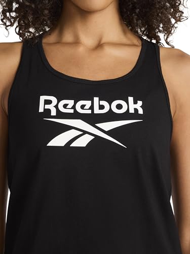 Reebok Women’s Identity Big Logo Short Sleeve T-Shirt, Standard Fit, Lightweight 100% Cotton Jersey Fabric, Black, X-Small - image 3