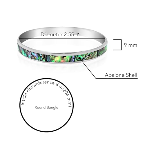 AeraVida Genuine Abalone Shell Warp Stainless Steel Link Bracelet | Abalone Shell Bracelet | Bangle Bracelets for Women | Bangle Bracelet Stainless Steel4