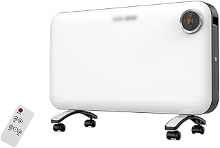 Space Heaters for Indoor Use Remote Control Electric Heater 2 Modes Space Heater with Wheels, Overheat Protection, Thermostat, Touch LED Display, 8H Timing Electric Heater