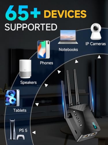 Image of WiFi Extender Signal Booster for Home, Long Range Internet Repeater with Ethernet Port, Easy Setup
