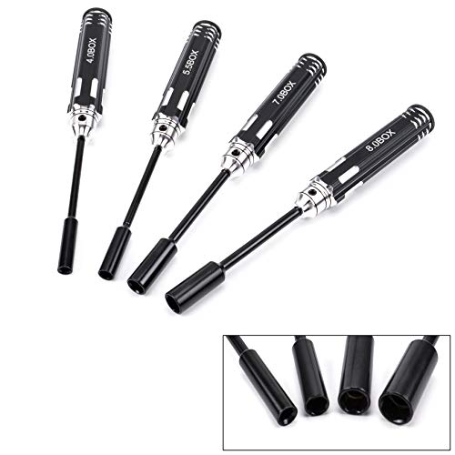 FPVKing 4pcs Hex Nut Drivers Screw driver Tools Kit Set 4.0/5.5/7.0/8.0mm NUT Key Socket Screwdrivers for RC Helicopter RC Boat RC Cars