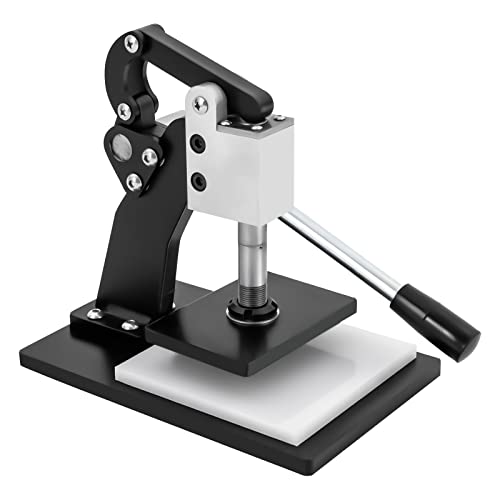 Manual Leather Cutting Machine, 5.12 x 3.54in Manual Die Cutter 0.47in Stroke Leather Embossing Machine Mold Hot Stamping Machine with PVC Pad for DIY Leather Craft Punching Holes Cutting