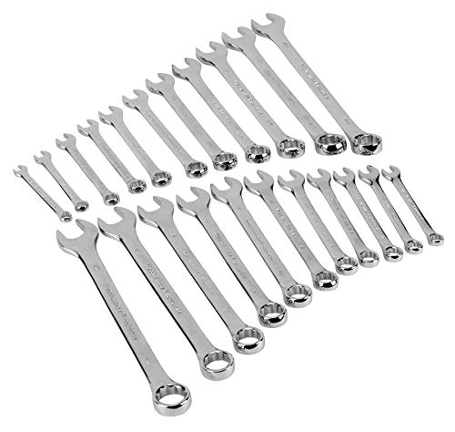 Performance Tool W1099 22-Piece Sae And Combination Metric Wrench Set With Organizer Rack #TOP2