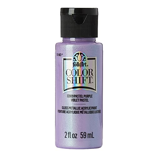 Image of FolkArt Color Shift Acrylic Craft Paint, Purple Pastel 2 fl oz Premium Metallic Finish Paint, Perfect For Easy To Apply DIY Arts And Crafts, 12009