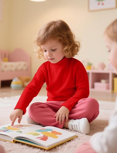 Witwot Toddler Girls Mock Turtleneck Shirts Cotton Baby Girl Long Sleeve Thermal T-Shirt Soft Basic Pullover Top Size 18M-5T2