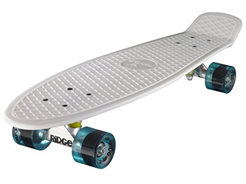 Ridge Retro 27 Skateboard, Unisex, Blanco/Azul Claro, 69 cm