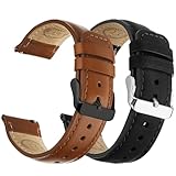 [Fullmosa] 【2枚入り】 時計バンド 本革 18mm 20mm 22mm レザー ストラップ クイックリリース 交換用腕時計ベルト スマートウォッチバンド メンズ レディース